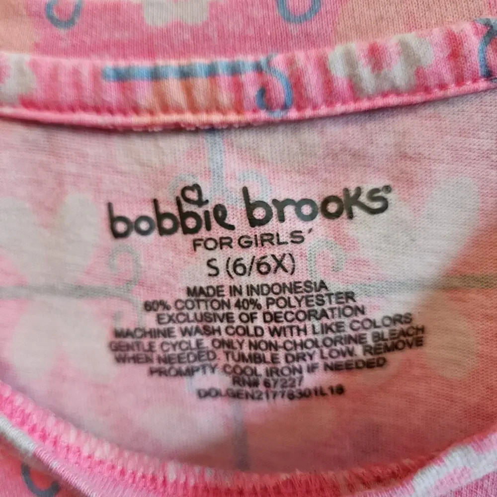 Bobbie Brooks Girls Dress Size S 6/6X Pink With Butterflies And Flowers LNC